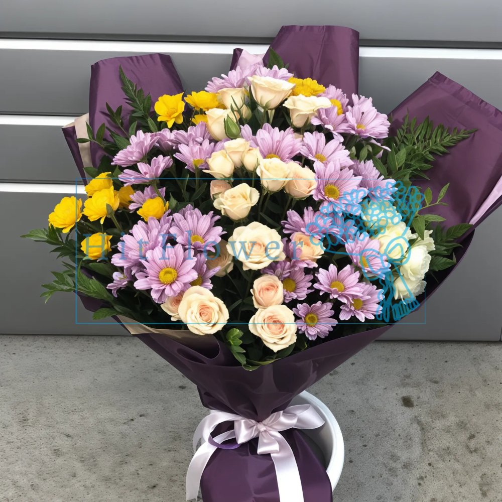 Букет цветов Весенняя Симфония Букет цветов из: Розы и Хризантемы