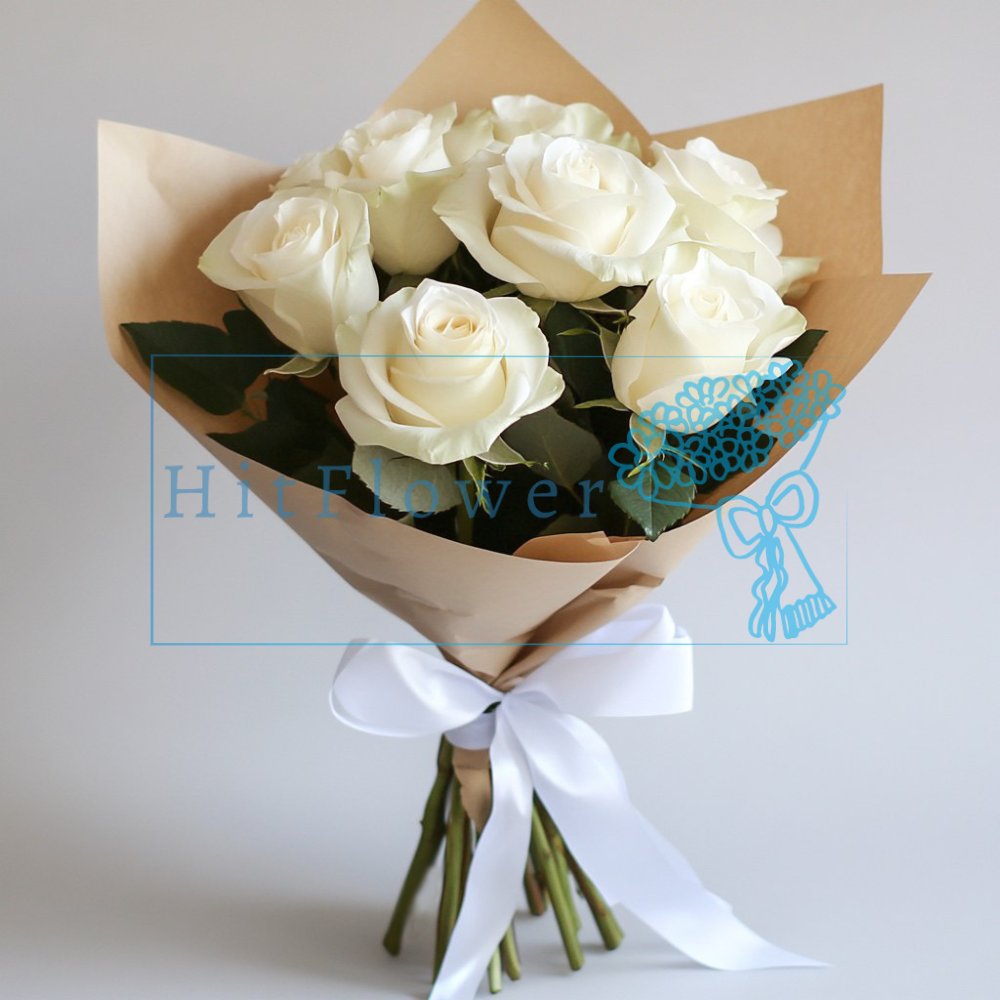Букет из 7 белых роз Букет роз 7 белых роз